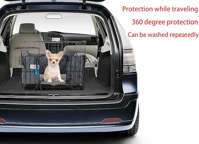 Gray Dog Crate Bumpers with Ties - Tail Protector, 30"X18"X10"