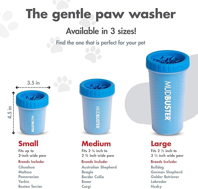 Dexas Small Dog Paw Cleaner, Pro Blue, Paw Washer for Dogs, Premium Quality Pet Supplies and Dog Accessories