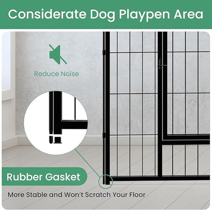 InfiniPower Dog Playpen for Yard, RV, Camping, 24 Inch 16 Panels Play Pen Indoor, Heavy Duty Indoor Outdoor Exercise Dog Pen for Puppies/Small Dogs, Black