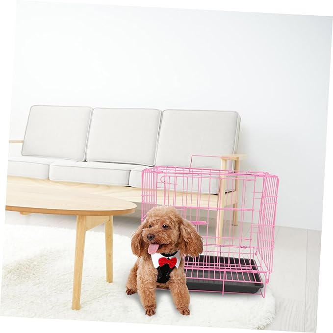 Folding Metal Dog Crate, Pink, Portable, Easy to Install, Durable, Secure, Airy, and Comfortable