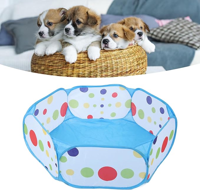 Portable Pet Playpen, Foldable Dog Playpen Pet Exercise Pen Tents Puppy House Playground Small Animals Tent for Indoor Outdoor Kitten Puppy Hamster Camping