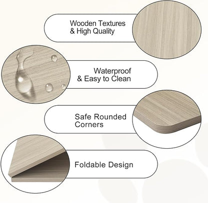 HiCaptain Dog Kennel Wooden Table Top, Foldable 48 inches Dog Crate Table Topper, Durable Decorative Dog Kennel Table Topper for Large Dogs Modern Style