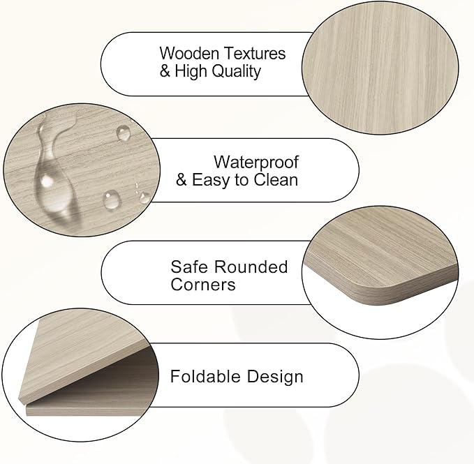 HiCaptain Crate Topper for Dog Cages, Foldable 42 inches Dog Crate Topper Wood, Durable Decorative Dog Kennel Table Topper for Large Dogs Modern Style