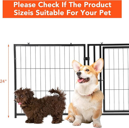 Large Dog Crate,48" L x 24" H,Metal Dog Crate, Dog Kennel, Dog Kennel for Small Medium Large Dogs, Puppy Dog Playpen, Pet Cage, Pet Playpen, Indoor Outdoor-Black