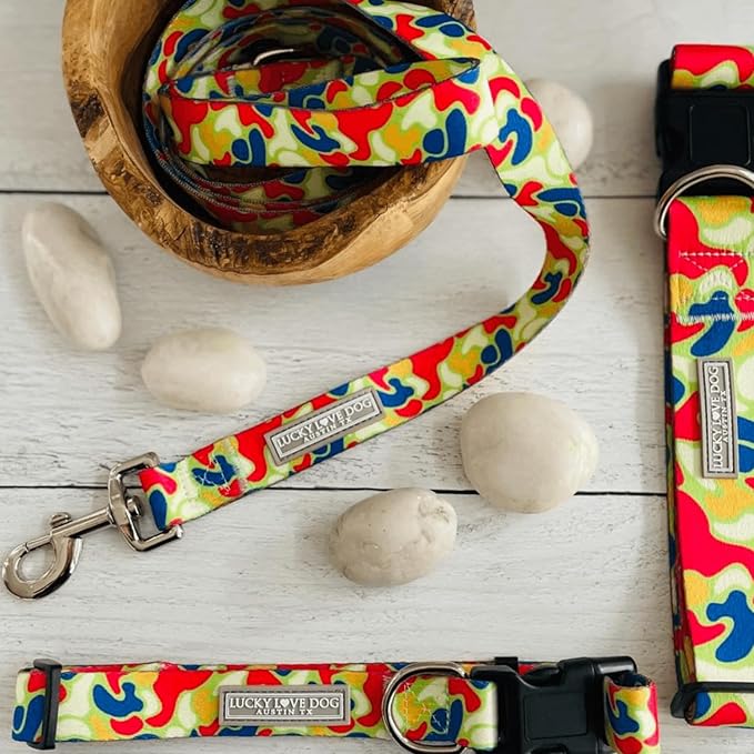 Lucky Love Dog Patterned Dog Collar - Adjustable, Durable, Soft Webbing, & Comfortable Dog Collar for Male and Female Dogs - Cool Dog Collar in Oscar Pattern with Strong Buckle, X-Small Size