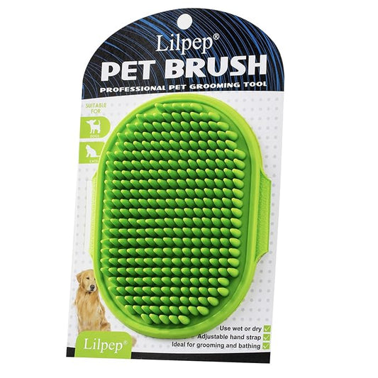 Dog Bath Brush Dog Grooming Brush, Lilpep Pet Shampoo Bath Brush Soothing Massage Rubber Comb with Adjustable Ring Handle for Long Short Haired Dogs and Cats