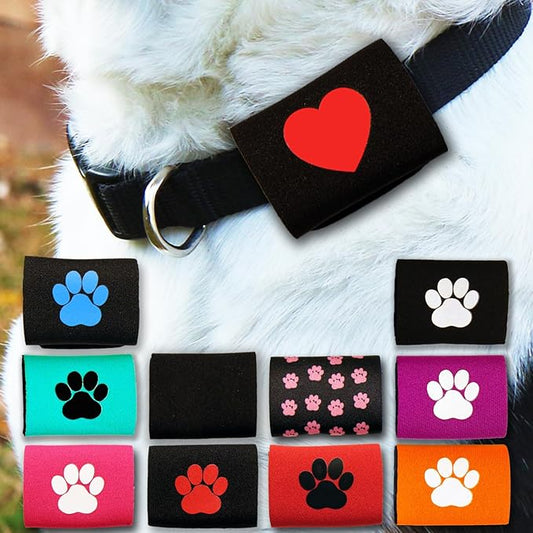Dapper Dog Pet Tag Silencer and AirTag Holder (Black with Red Heart)