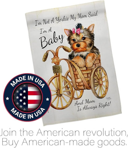 Breeze Decor Not Yarkie, I'm Baby Garden Flag Set Mailbox Hanger Dog Puppy Spoiled Paw Canine Fur Pet Nature Farm Animal Creature House Banner Small Yard Gift Double-Sided, Made in USA