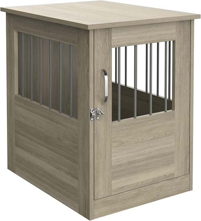 ClosetMaid Pet Crate End Table Furniture for Small Dogs or Cats Under 12 lbs, Earth Gray Wood Grain Finish