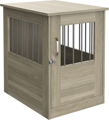 ClosetMaid Pet Crate End Table Furniture for Small Dogs or Cats Under 12 lbs, Earth Gray Wood Grain Finish