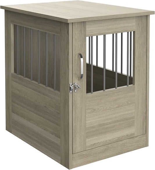 ClosetMaid Pet Crate End Table Furniture for Small Dogs or Cats Under 12 lbs, Earth Gray Wood Grain Finish