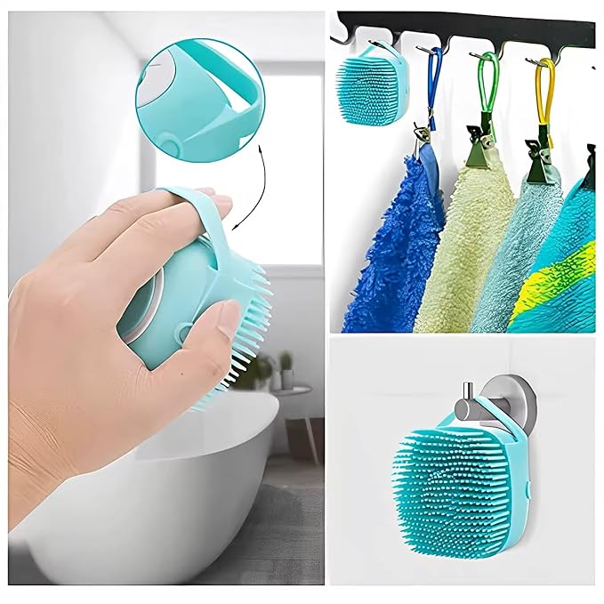 Pet Bath Massage Brush for Dogs and Cats (Yellow)