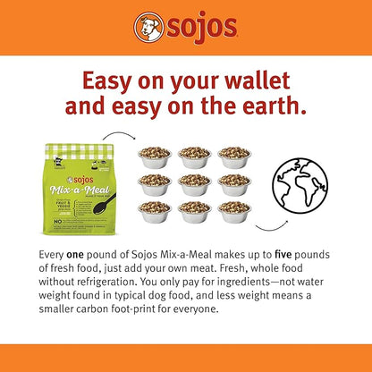 Sojos Mix-A-Meal Grain-Free Pre-Mix Dehydrated Dog Food, 8 lb