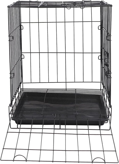 Folding Metal Dog Crate, Black, Portable, Easy to Install, Durable, Secure, Warm and Comfortable