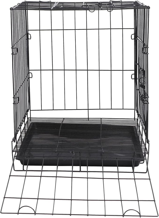 Folding Metal Dog Crate, Black, Portable, Easy to Install, Durable, Secure, Warm and Comfortable
