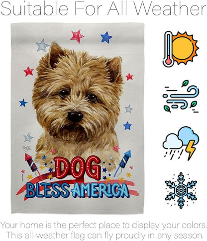 Breeze Decor Patriotic Cairn Terrier House Flag Eagle Set Dog Puppy Spoiled Paw Canine Fur Pet Nature Farm Animal Creature Decoration Banner Small Garden Yard Gift Double-Sided, Made in USA
