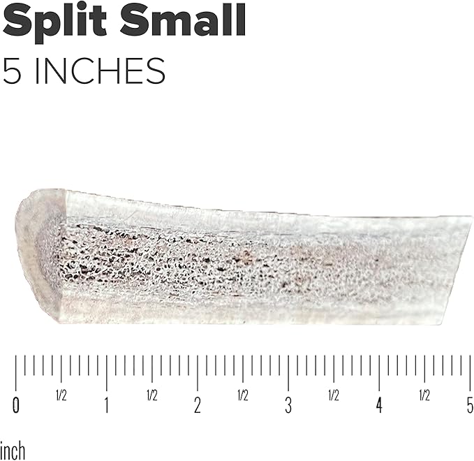 Split Elk Antlers for Dogs - Small Size Split Antlers for Dogs - Long-Lasting Split Dog Antlers - Naturally Shed Split Elk Antler - Premium Dog Antler Chews (5 inch)