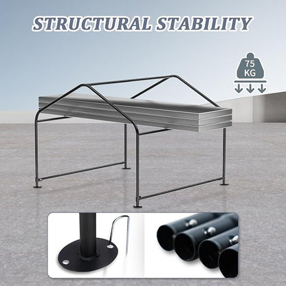 Outdoor Dog Shade 4'x4'x3' Dog Tent for Large Medium Dogs - Waterproof Pet Tent for Medium to Large Dogs, Cats, and Livestock with Sturdy Steel Frame and Ground Nails