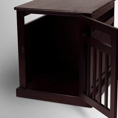 Casual Home Chappy Wood Slats Pet Crate, 19.5"W x 22.5"D x 22.5"H, Espresso (New)