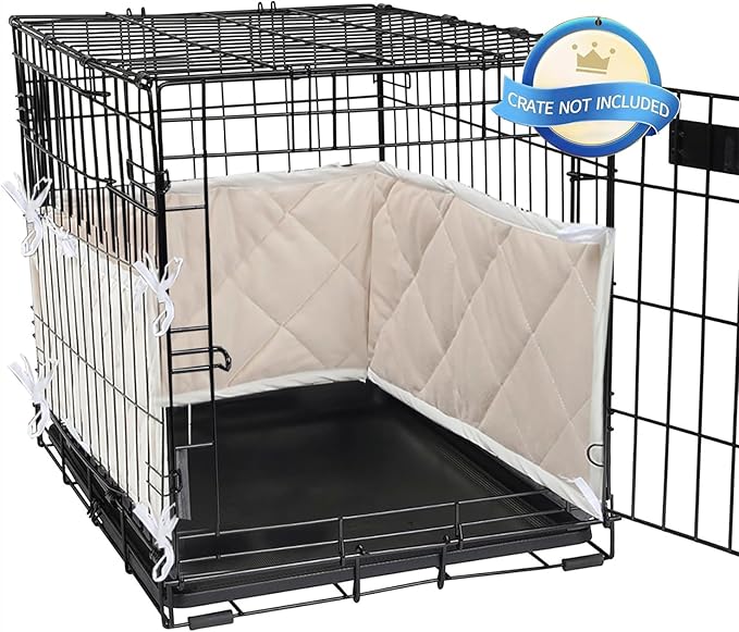 Apricot Dog Crate Training Pads - Tail Protector Bumpers, 48"X32"X10"