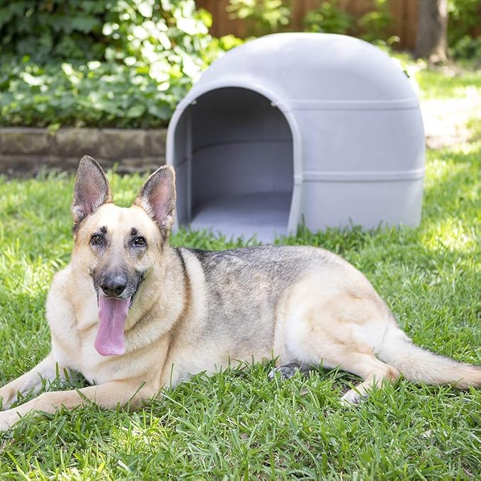 Petmate Husky Dog House for Dogs Up to 90 Pounds, Grey, Made in USA