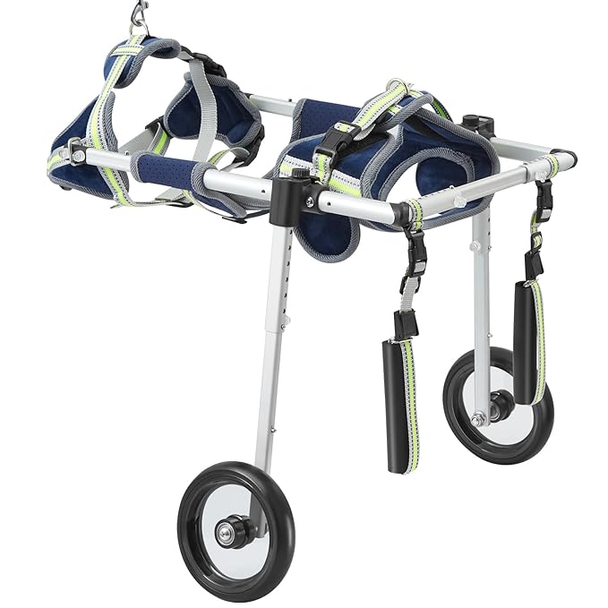 VEVOR Dog Wheelchair for Back Legs, Pet Wheelchair Lightweight & Adjustable Assisting in Healing, Dog Cart with 2 Wheels for Injured, Disabled, Paralysis, Hind Limb Weak Pet (Small)