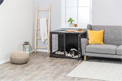 TRIXIE 38.7" Indoor Dog Crate, Wooden Crate Table for Dogs Up to 66 lb, Large Dog Kennel, Perfect in Any Room, Brown