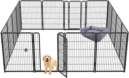 FXW Homeplus Dog Playpen for Indoor Use - Stress-Free and Safe Play, Heavy Duty 40 Inch 16 Panels Dog Pen for Medium and Large Dogs, Black│Patented