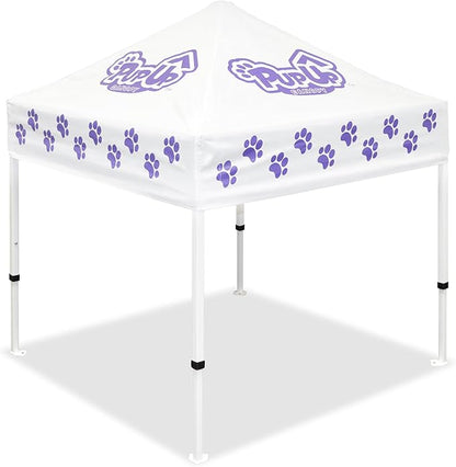 PupUp Canopy Instant and Portable Dog House and Shelter, White/Purple, Large