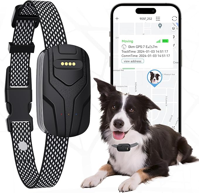 GPS Tracker for Dogs and Activity & Fitness Monitor,Wireless Fence 2 in 1 Pet Tracking Smart Collar,Unlimited Range,Real-Time GPS Tracker for Pets,Wellness [Free 1 Year Membership]