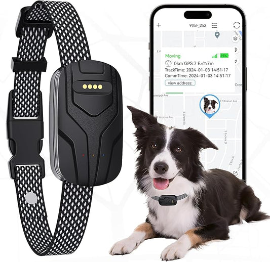 GPS Tracker for Dogs and Activity & Fitness Monitor,Wireless Fence 2 in 1 Pet Tracking Smart Collar,Unlimited Range,Real-Time GPS Tracker for Pets,Wellness [Free 1 Year Membership]