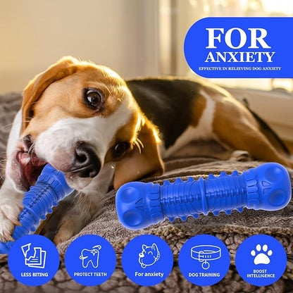 Dog Squeaky Toys for Aggressive Chewers, Durable Dog Chew Toys for Large Medium Breed Dog, Dog Toys, Tough Durable Dogs Toys with Natural Rubber (Bule D, for Larege Dogs)