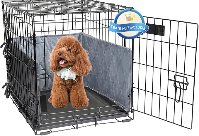 Gray Dog Crate Bumpers with Ties - Tail Protector, 36"X24"X10"