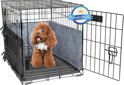 Gray Dog Crate Bumpers with Ties - Tail Protector, 36"X24"X10"