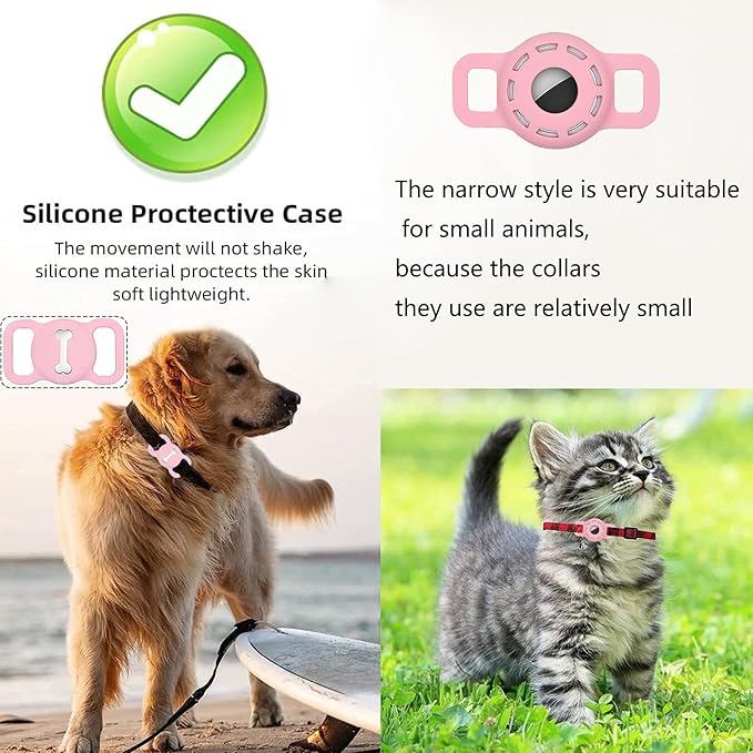 Pet Silicone Protective Case for Apple Airtag GPS Finder Dog Cat Collar Loop,GPS Pet Tag,Anti Scratch Cat Tag Holder,Air Tag Cover for Apple Labels,Cat GPS Tag Protects Device Anti-Lost Anti-Scratch