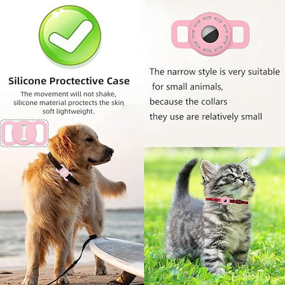 Pet Silicone Protective Case for Apple Airtag GPS Finder Dog Cat Collar Loop,GPS Pet Tag,Anti Scratch Cat Tag Holder,Air Tag Cover for Apple Labels,Cat GPS Tag Protects Device Anti-Lost Anti-Scratch