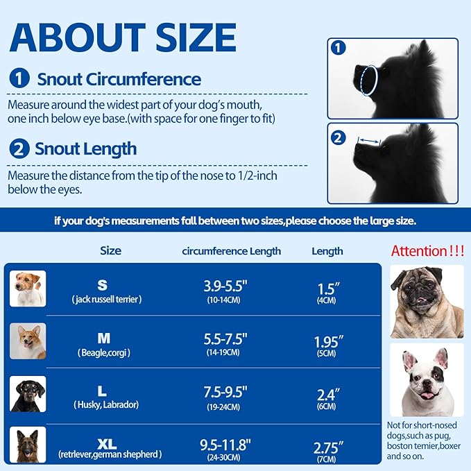 Dog Muzzle,Soft Mesh Breathable Muzzle, Air Mesh Dog Muzzle with Reflective & Adjustable Strap for for Biting Chewing Grooming,Allow Panting Drinking,Dog Muzzle for Medium (Black, L)