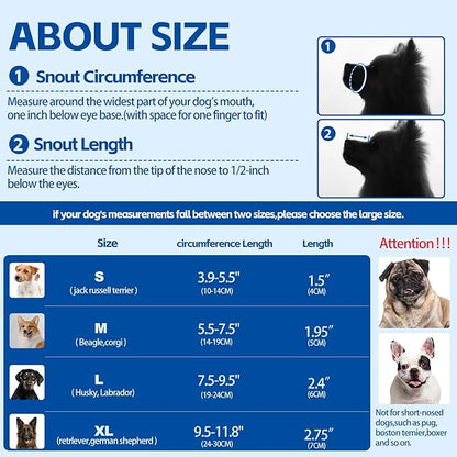 Dog Muzzle,Soft Mesh Breathable Muzzle, Air Mesh Dog Muzzle with Reflective & Adjustable Strap for for Biting Chewing Grooming,Allow Panting Drinking,Dog Muzzle for Medium (Black, L)