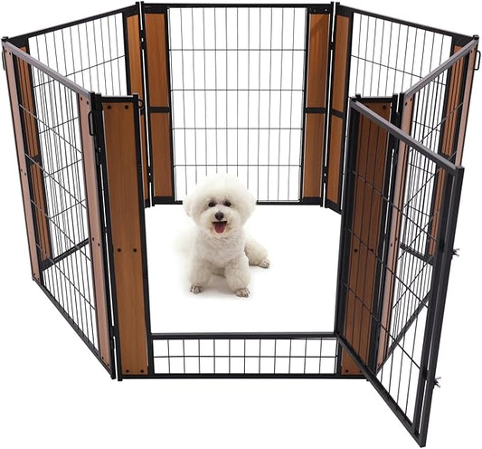 Heavy Duty Dog Playpen 32 Inch Height - Indoor Outdoor Pet Fence Enclosure for Medium and Small Dogs - Foldable Puppy Exercise Pen for Indoor and RV Camping or Yard
