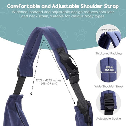Avont Dog Sling for Small Dog Cats Under 15lbs, Hands-Free Crossbody Pet Carrier with Adjustable Padded Strap Extra Pocket, Safe Soft Pouch Bag for Puppies' Walks Outings -Boho