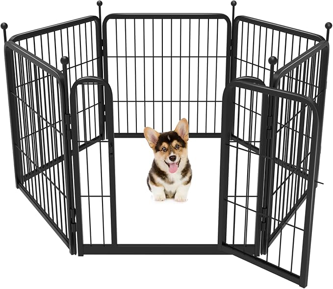 FXW Rollick Dog Playpen for Yard, RV Camping, 24 inch 6 Panels for Puppy and Small Dogs│Patented
