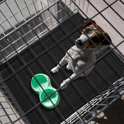 Suzile 4 Pcs Dog Crate Tray Replacement 27 x 20.5 Inches, Kennel Pan Black Plastic Bottom Floor Liners for Cat Rabbit Pets Training Cages Food Bowls Holders Accessories