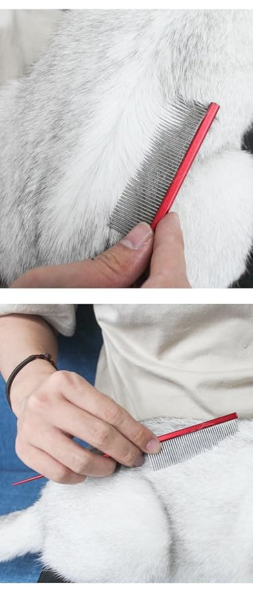 Pet Grooming Comb Rat Tail Comb Cat Hair Trimmer Combs Dog Hairstyle Comb Float Hair Removal Dematting for Cat Dogs Cat Comb Dog Comb Rounded Ends Pet Hair Comb for Home Grooming (One Size,black 3)
