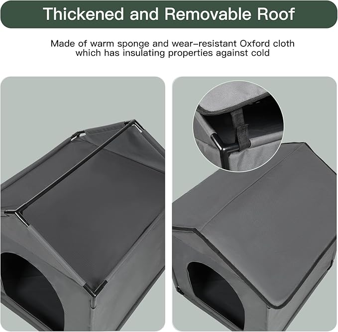 Small Dog House Soft Indoor with Internal Size 22x20x18in for Beagle French Bulldog Welsh Corgi, Small Pet House with Soft Cushion, Oxford Fabric, 24x22x24in, Gray