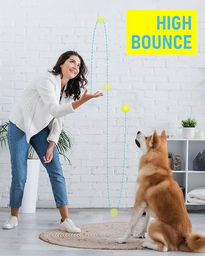 PrimePets Toys for Dogs, 2.5 Inch Dog Toys, Interactive Pet Dog Toy Balls for Medium, Large Dogs,Tennis Balls for Dogs