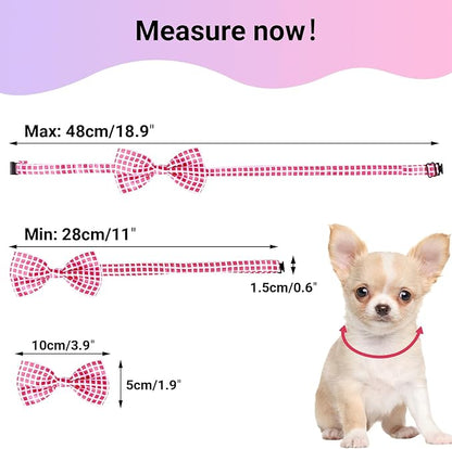 Segarty 60pcs Bow Ties for Dogs, Adjustable Bowtie Collars for Small Medium Pet, Comfortable Cats Neck Bow Tie Large Puppy Cute Neckties Grooming Accessories for Birthday Holiday Wedding Gift
