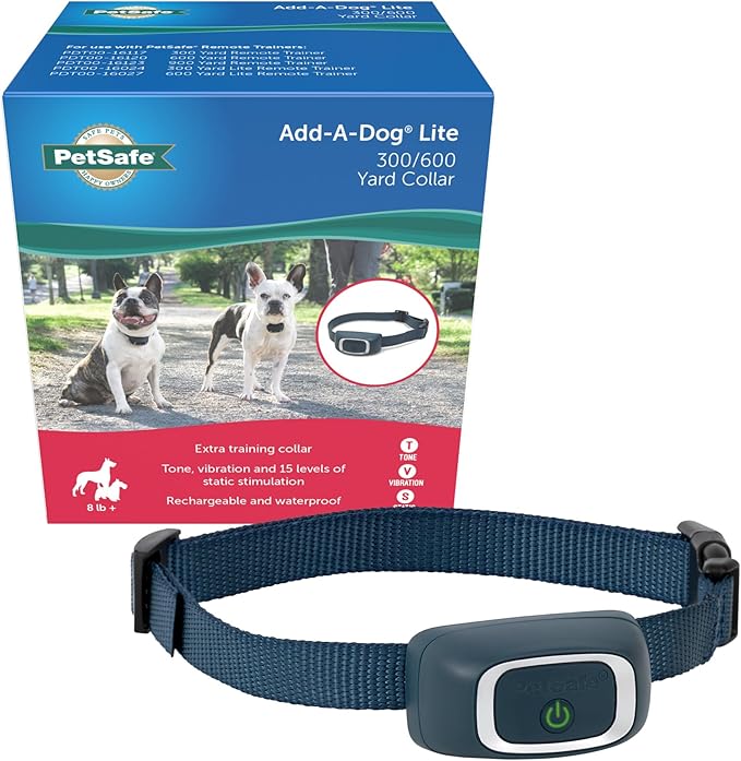 PetSafe Add-A-Dog Remote Training Collar – Smaller Version for Small or Medium Dogs – Choose from Tone, Vibration, or 15 Levels of Static Stimulation – Waterproof and Durable – Rechargeable