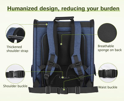 Pecute Pet Carrier Backpack, Dog Carrier Backpack, Expandable with Breathable Mesh for Small Dogs Cats Puppies, Pet Backpack Bag for Hiking Travel Camping Outdoor Hold Pets Up to 17 Lbs