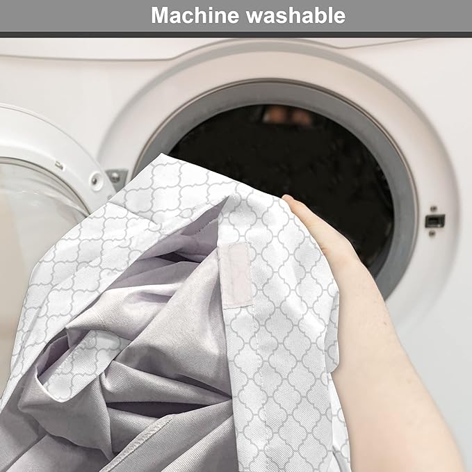 Lunarable Grey Dog Crate Cover, Moroccan Traditional Trellis Pattern Simple Geometric Monochrome Tile, Easy to Use Pet Kennel Cover for Small Dogs Puppies Kittens, 18 Inch, White Grey