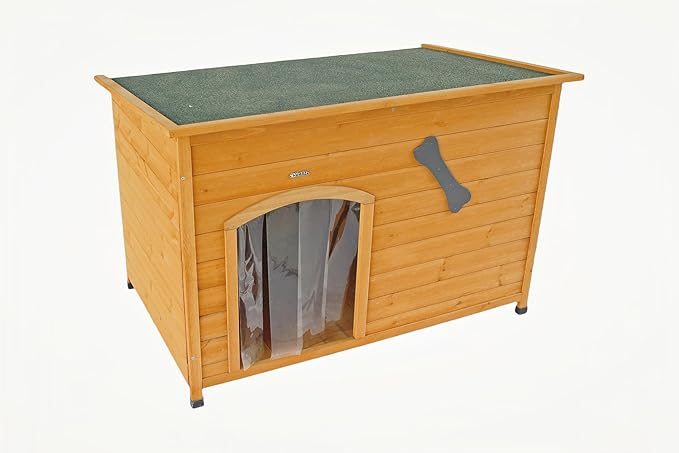 Wooden Doghouse for Small, Medium, Large Dogs, Waterproof, Outdoor/Indoor Kennel,Puppy Shelter with Elevated Floor (Natural, M)